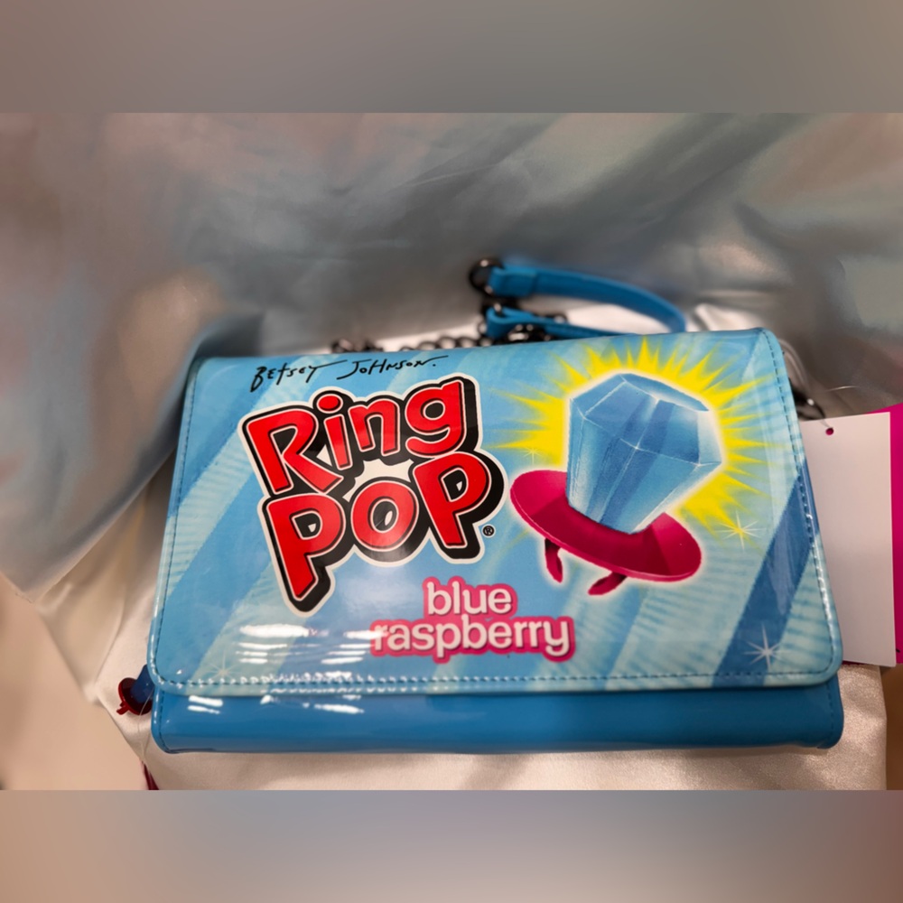 NWT🩵Betsey Johnson x Ring Pop Blue Limited Edition Convertible•Clutch/Crossbody - Picture 9 of 10